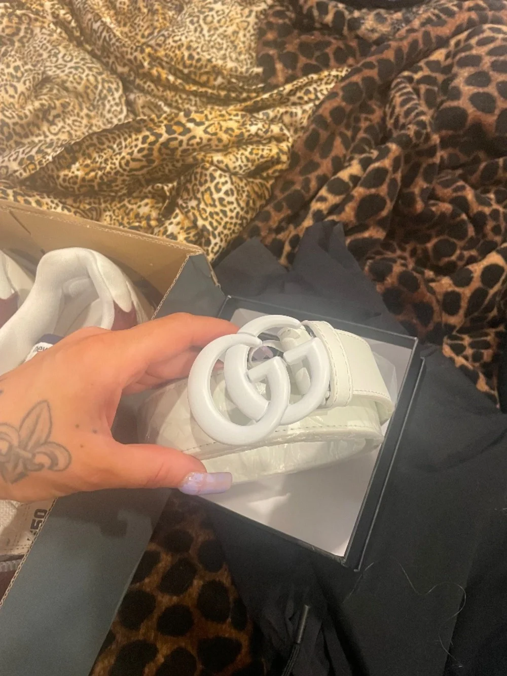 All white GG belt size 34